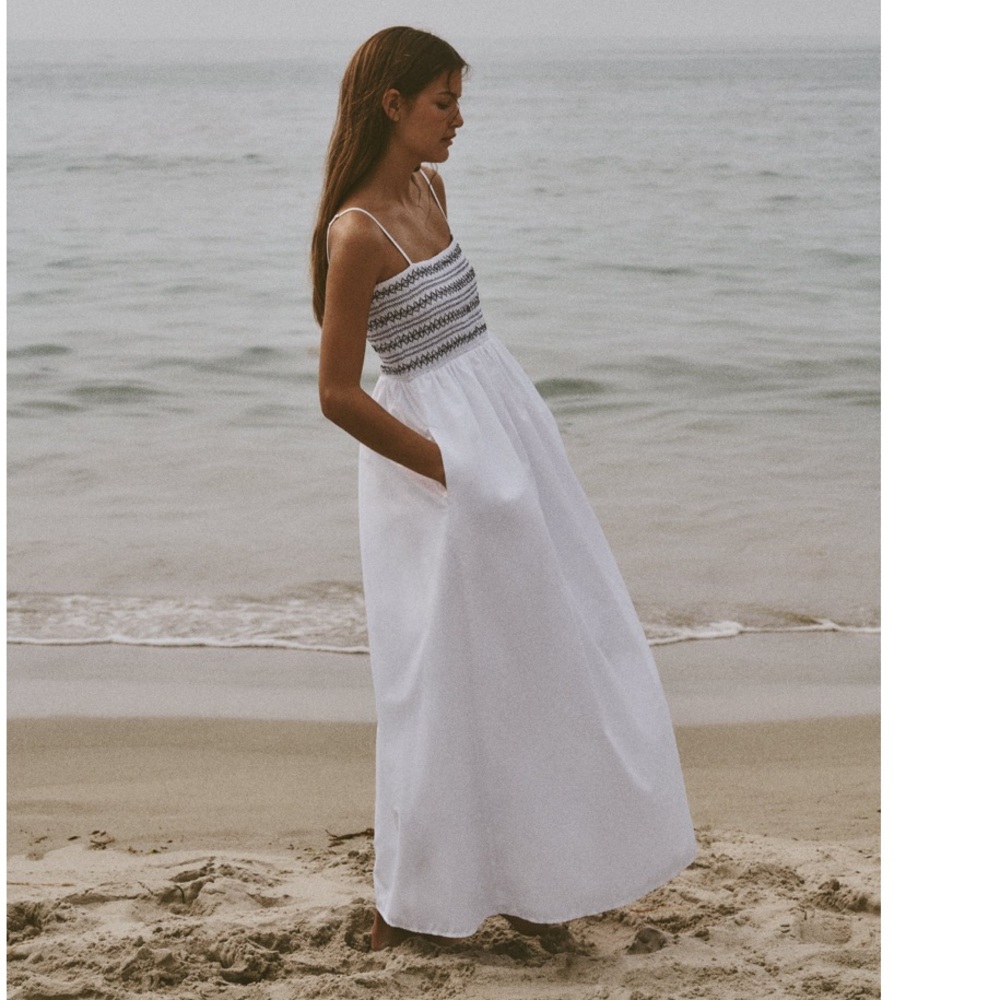 ZARA CONTRASTING POPLIN DRESS